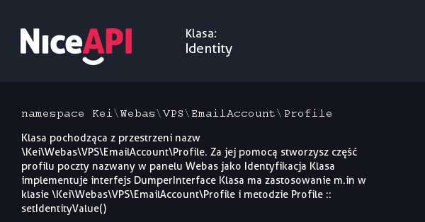 Klasa Identity · NiceAPI dla PHP 5.6