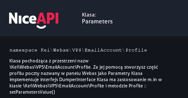 Klasa Parameters · NiceAPI dla PHP 5.6