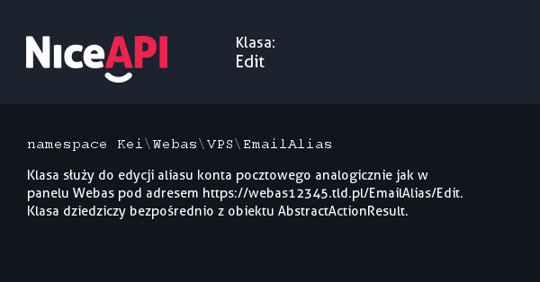 Klasa Edit · NiceAPI dla PHP 5.6