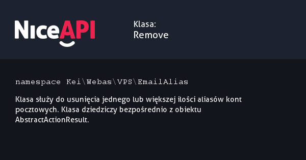 Klasa Remove · NiceAPI dla PHP 5.6