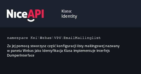 Klasa Identity · NiceAPI dla PHP 5.6