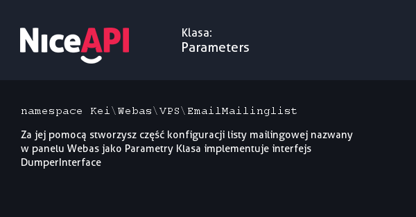 Klasa Parameters · NiceAPI dla PHP 5.6