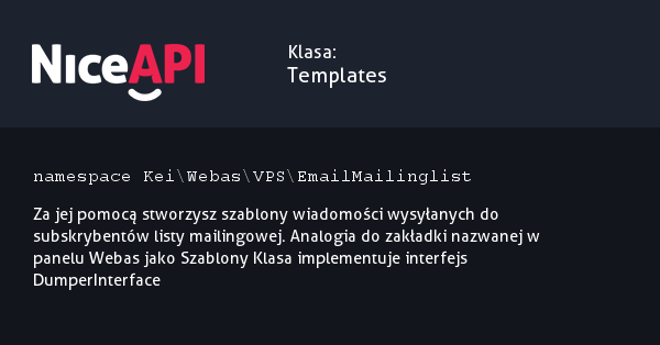 Klasa Templates · NiceAPI dla PHP 5.6