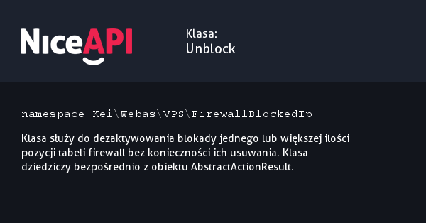 Klasa Unblock · NiceAPI dla PHP 5.6