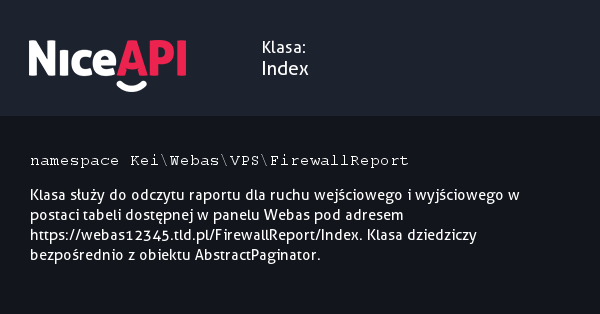 Klasa Index · NiceAPI dla PHP 5.6