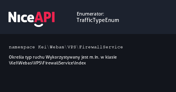 Enumerator TrafficTypeEnum · NiceAPI dla PHP 5.6