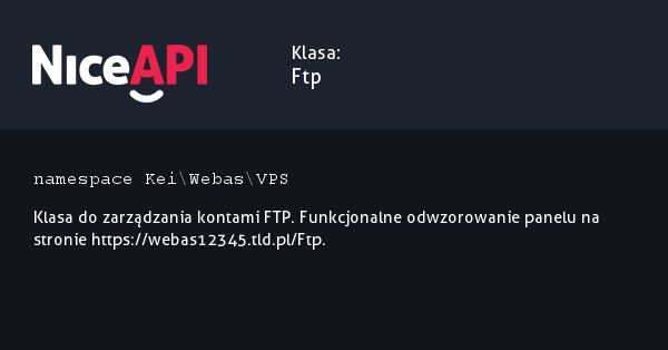 Klasa Ftp · NiceAPI dla PHP 5.6