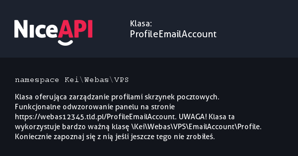 Klasa ProfileEmailAccount · NiceAPI dla PHP 5.6