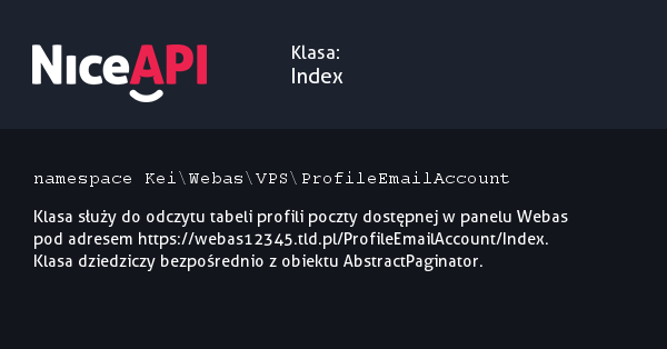 Klasa Index · NiceAPI dla PHP 5.6