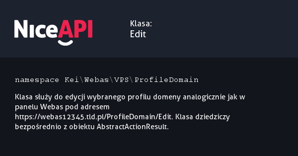 Klasa Edit · NiceAPI dla PHP 5.6