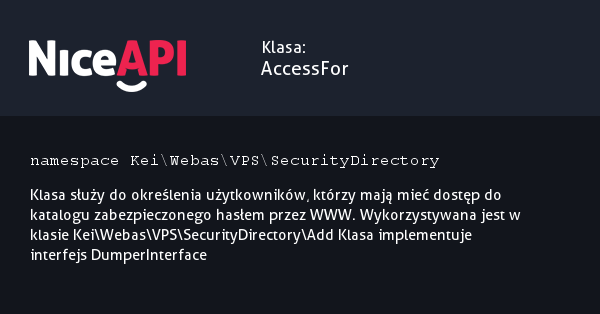 Klasa AccessFor · NiceAPI dla PHP 5.6