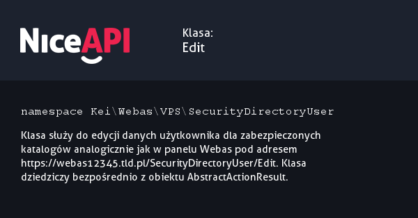 Klasa Edit · NiceAPI dla PHP 5.6