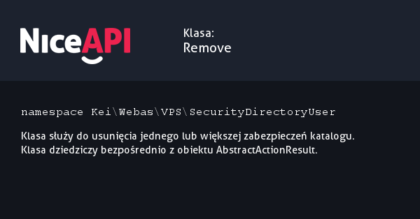 Klasa Remove · NiceAPI dla PHP 5.6