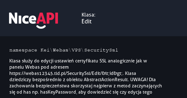 Klasa Edit · NiceAPI dla PHP 5.6