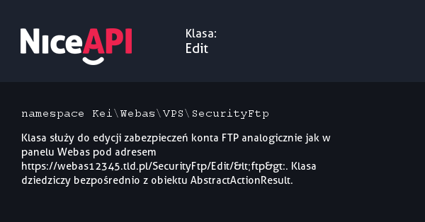 Klasa Edit · NiceAPI dla PHP 5.6