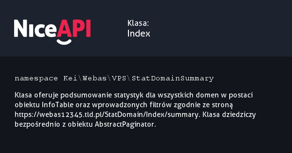 Klasa Index · NiceAPI dla PHP 5.6