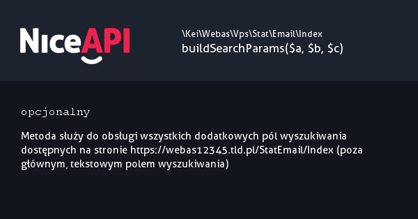 Index → buildSearchParams · NiceAPI dla PHP 5.6