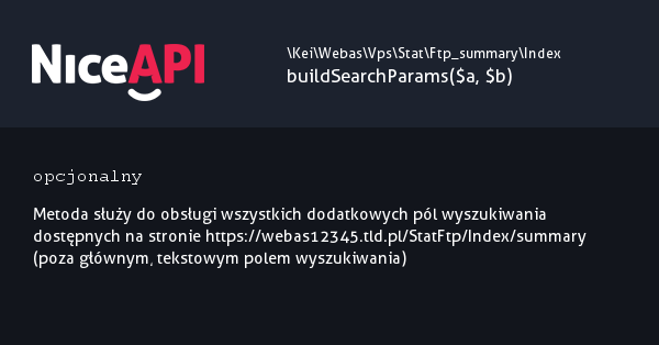 Index → buildSearchParams · NiceAPI dla PHP 5.6