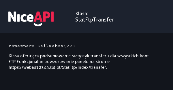 Klasa StatFtpTransfer · NiceAPI dla PHP 5.6