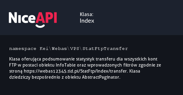 Klasa Index · NiceAPI dla PHP 5.6