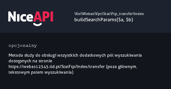 Index → buildSearchParams · NiceAPI dla PHP 5.6